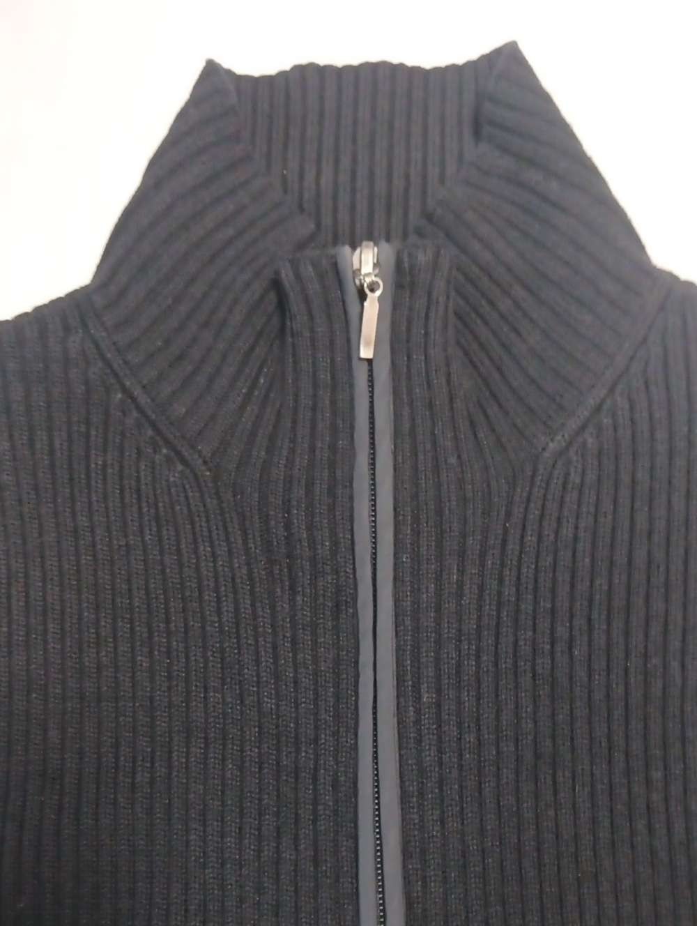 Elie Tahari Black Ribbed Knit Wool Sweater Vest